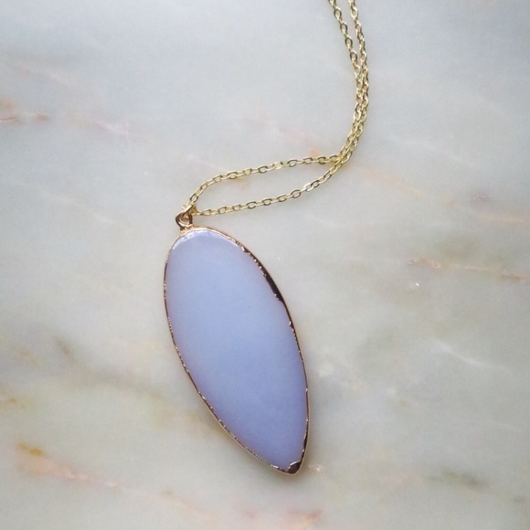 🌊 Sea Glass 18K Long Necklace - Picture 4 of 5